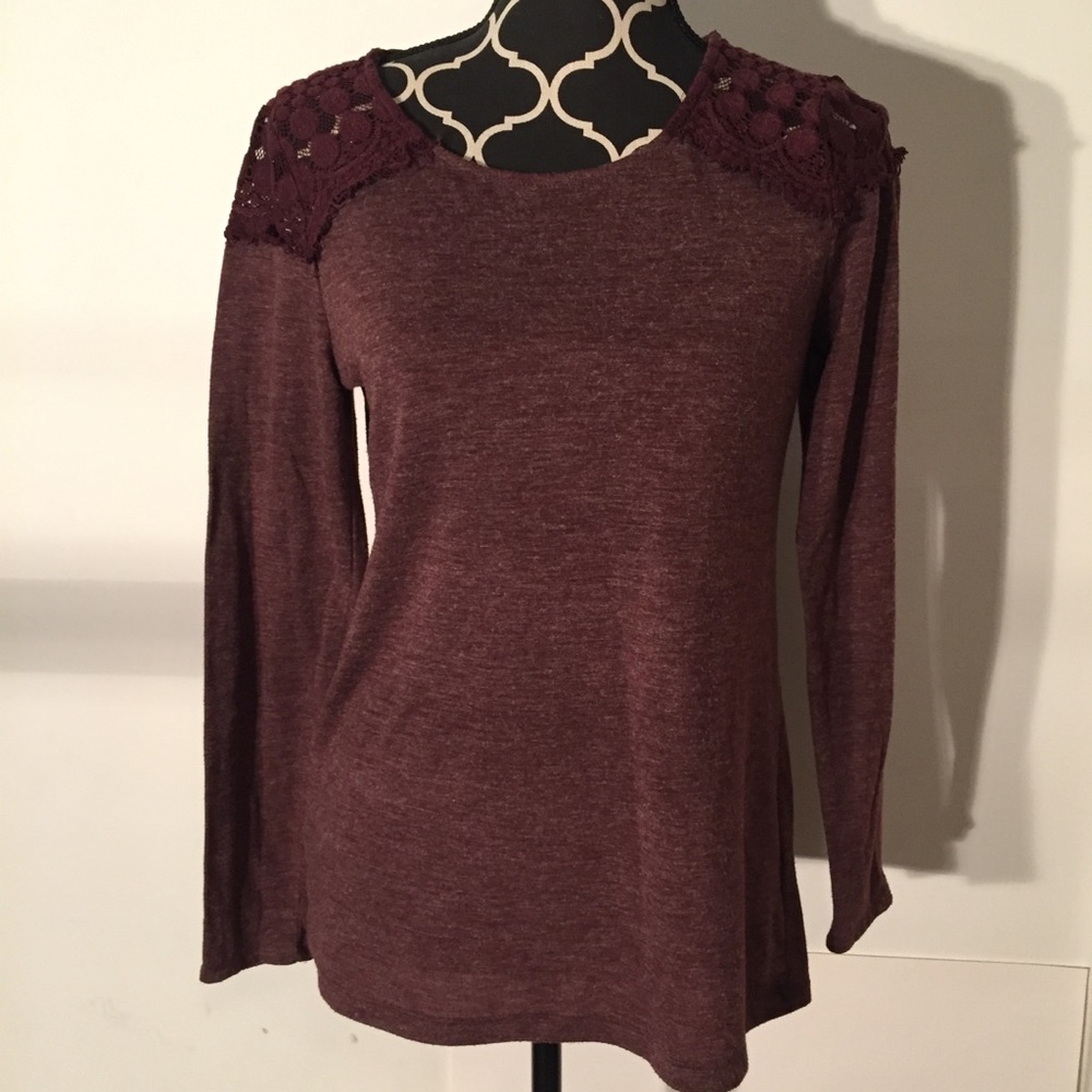 Lace Shoulder Knit Top